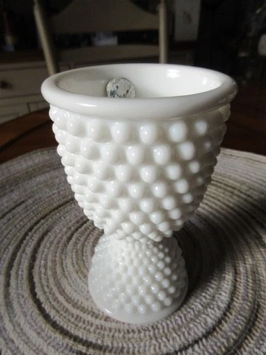 Vintage Milk Glass Egg Cup in the "American Hobnail" Pattern