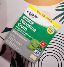 EQUATE - Uncoated Nicotine Gum - 4 Mg - Mint Flavor - 170 Pieces - Sugar Free