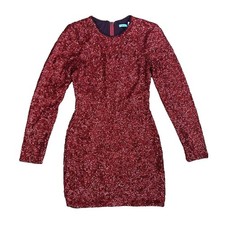 Kimchi Blue URban Outfitter NWT Red Sequin Long Sleeve Mini Dress SMALL