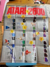 Vintage 1983 ATARI STARS 2600 & 5200 Game Catalog Fold-Out Promo Poster Insert