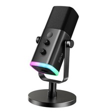 AmpliGame AM8 USB/XLR Dynamic Microphone for Gaming Streaming  Podcast Black