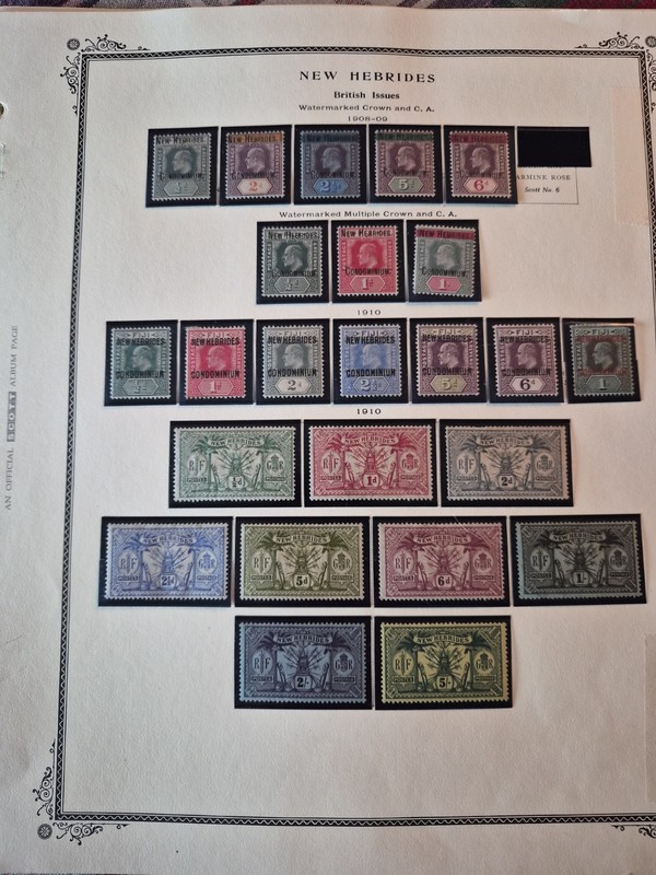 New Hebrides Stamp Lot 24 Album Pages MNH