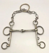 Copper Mouth 5" Pelham Bit with Curb Chain Stainless Steel Horse Snaffle Bit