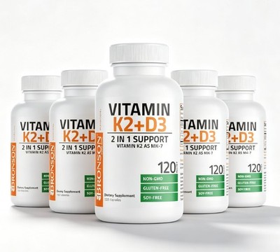 Bronson Vitamin K2(MK7) with D3 Supplement Non-Gmo Formula 5000 IU Vitamin D3 US