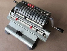 ANTIQUE GERMAN DESKTOP MECHANICAL PINWHEEL CALCULATOR PRODUX MULTATOR FUNCTIONAL
