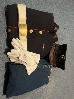 ww1 usmc dress blues Original U.S. WWI Army Officer Engineer Named Painted Trunk Grouping   International Military Antiques