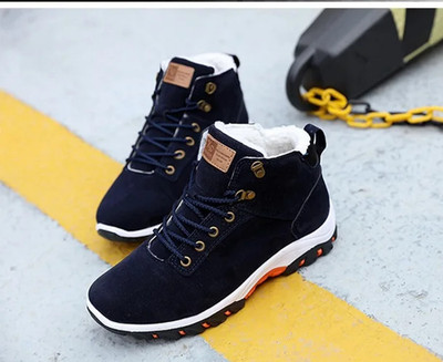 Zapatos Altos De Invierno Para Hombre Botas De Cuero Suave Piel Cálido Deportivo