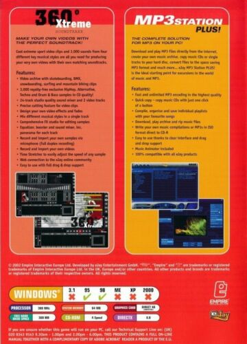 eJay Music Collection - 360 Extreme & MP3 Station Plus - PC CD-ROM Brand New - Picture 2 of 2