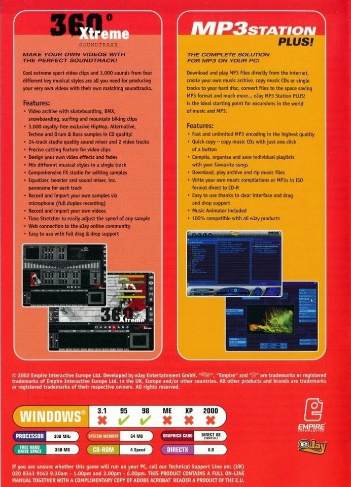 eJay Music Collection - 360 Extreme & MP3 Station Plus - PC CD-ROM Brand New - Image 2 of 2