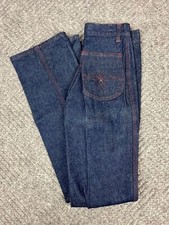 Vintage 70's Levis Jeans Womens 22x32 Embroidered Dark Wash RARE NOS