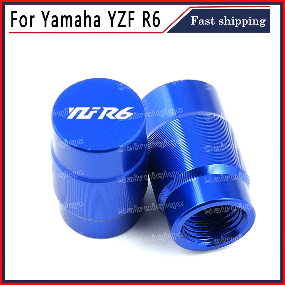 YZF R6 LOGO Wheel Tire Valve Stem Caps Cover Plug For Yamaha YZF R6 Motorcycle Foto 4 de 4