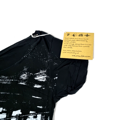 We Walk 2 Knot Top Metro Black White Hand Printed Art Women Size S R$59 - Foto 2 di 24