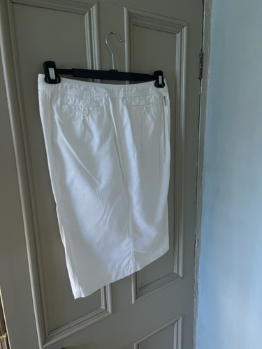 ARMANI JEANS Slim Fit Front Slit Womens Ladies Straight Skirt UK 14 White VGC - Picture 2 of 3