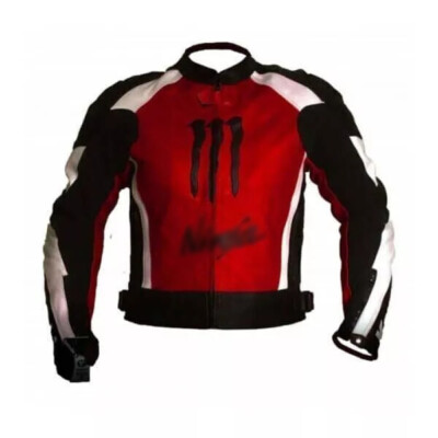 Genuine Handmade Men Leather Jacket Motorbike Racer Bike Jacket Red Sport Blazer