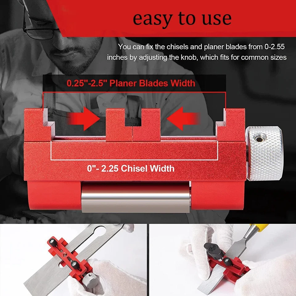 Edge Sharpening Jig Chisels Flat Chisel Tools Sharpening Guide Kit Non-Slip Jigs - Image 3 of 4