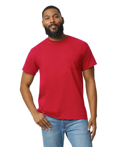 GD201 Gildan 2300 Adult Short Sleeve Ultra Cotton Crew Neck With Pocket T-Shirt - Picture 10 of 16