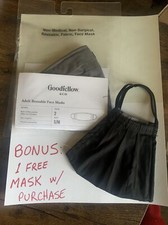 Goodfellow Target 3 pc Fabric Face Masks Size S/M - Gray Black FREE BONUS MASK