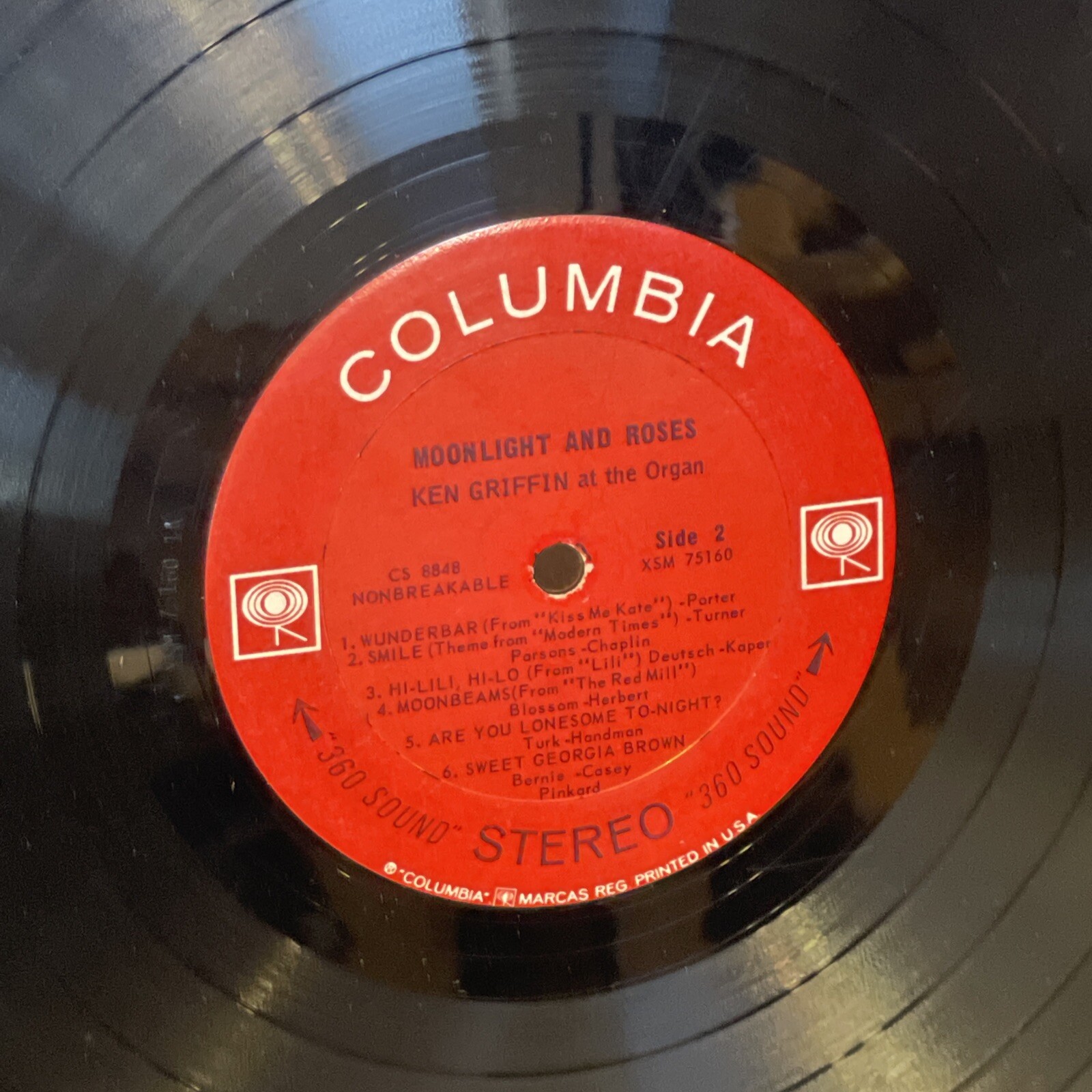 Ken Griffin Moonlight And Roses (Vinyl, 1963) Columbia CS 8848 Good LP Record thumbnail 9