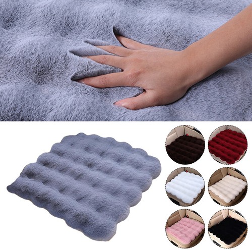 Fake Rabbit Fur Winter Car Seat Cushion Front Rear Seat Cover Thick Plush Soft - Picture 2 of 36
