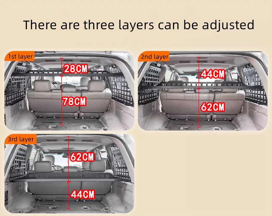 Panel central de almacenamiento Molle para maletero trasero para Toyota Land Cruiser J100/Lexus LX470 Foto 3 de 4