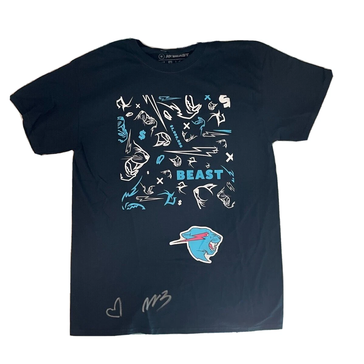 MR BEAST SIGNED ON LIVE STREAM SIZE M ORIGINAL *RARE* LAST SIGNED SHIRT EVER! eBay