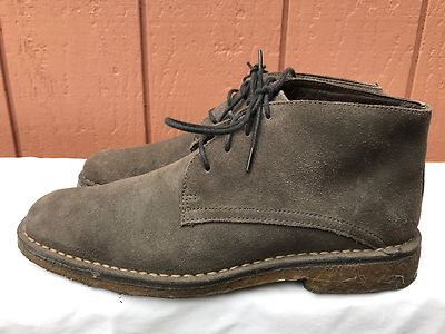 EUC JOHNSTON & MURPHY Mens ANKLE BOOTS US 8 M Gray Suede 