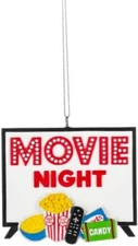 Movie Night With TV Snacks & Remote Christmas Ornament