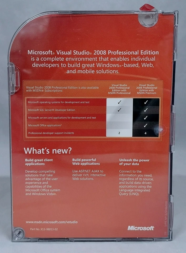 Microsoft Visual Studio 2008 Professional Edition Upgrade & SQL Server 2005 Dev - Image 2 of 4