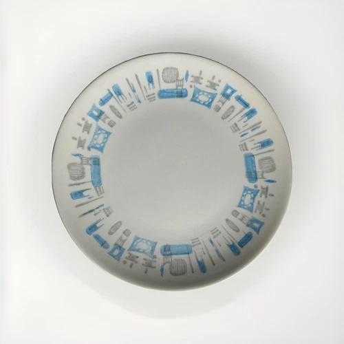 VTG Royal China Blue Heaven Dinner Plates 10” MCM Atomic Set of 7 Plates🔥🔥🔥