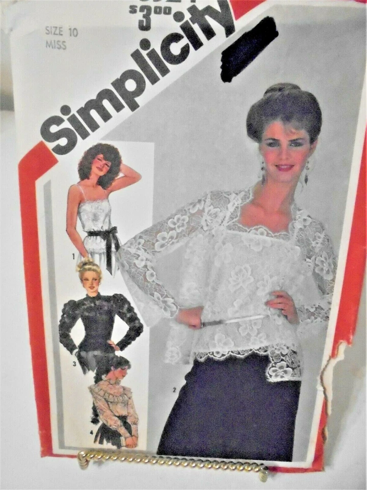 Simplicity Vintage Pattern-#5324-Size 10 Misses Lace Blouse, Jacket, Camisole - Image 2 of 3