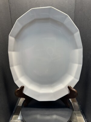 Harkerware Heritance White 11'' Oval Platter Multisided Harker Ironstone Bone