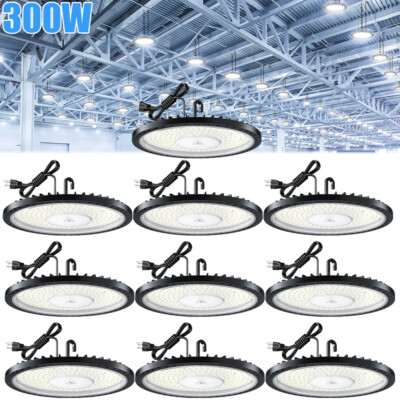 10 Pcs 300W UFO Led High Bay Light Commercial Industrial Warehouse Garage Light