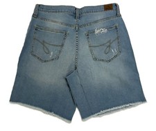 Jordache Women's Jean Shorts Destructed 90's, Size 8, Light Enzyme Blue