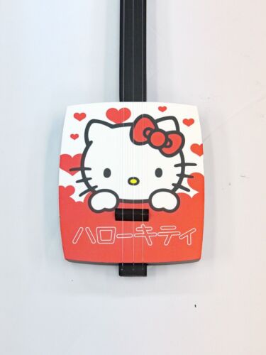 HELLO KITTY Kojami Chinton Shamisen Herz Liebe Kikuoka japanisches Holzinstrument - Bild 2 von 14