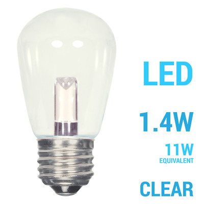 Satco LED CLEAR 2700K Sign Indicator Bulb 1.4W =11W S14 120V Medium E26 Base