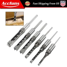 Pro 6 PACK Square Hole Saw Drill Bit Mortising Chisel Drill Woodworking Tool