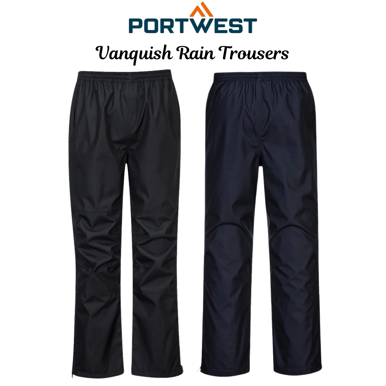 Portwest Men's Rain Over Trouser Waterproof Windproof Outdoor Work Trousers-S556