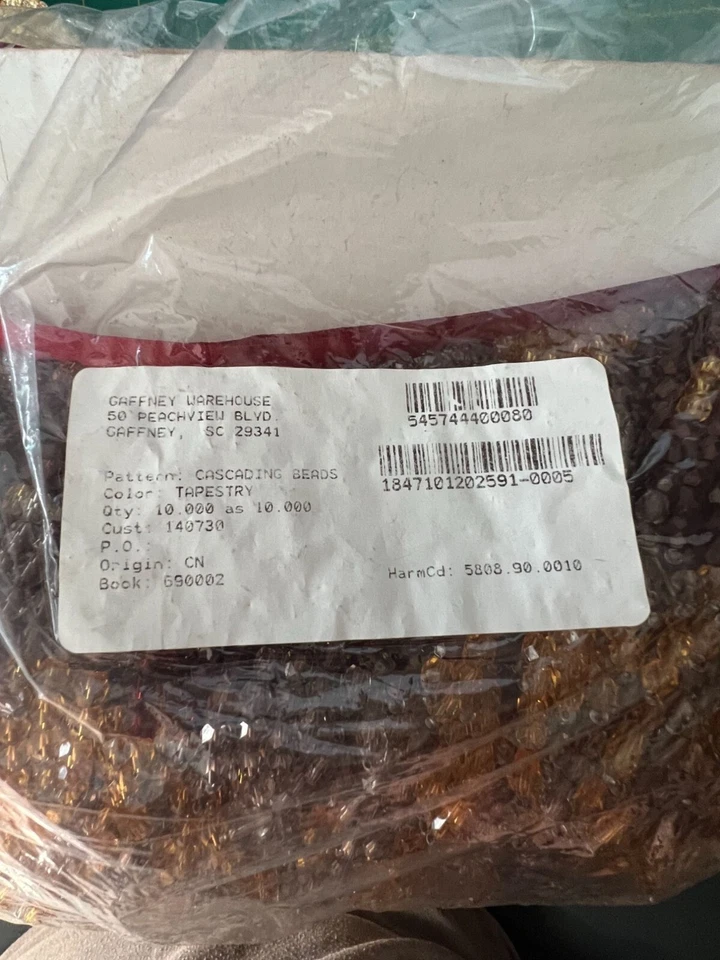 Cuentas con adornos Robert Allen cuentas en cascada-tapiz adorno oro rojo lámparas borde + Foto 3 de 3