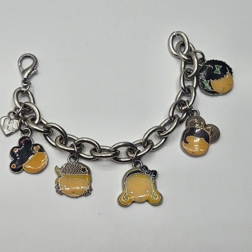 HARAJUKU Lovers Girls 5 Charm Chain Bracelet 6 3/4" - Picture 4 of 12