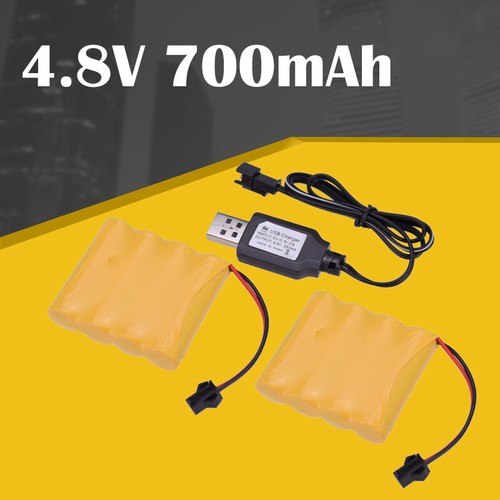 2pcs 4.8V 700mAh NiCd AA Battery Pack Rechargeable SM2P Plug For RC