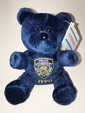 VTG 2000 CITY BEAR Navy Blue NYPD New York Police Dept 7" Plush Original Tag
