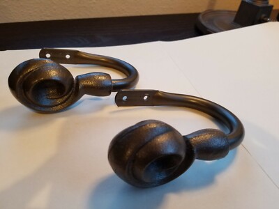 Set of 2 Bronze Finished Drapery Hold Backs Tie Backs (Choice of Styles)