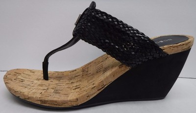 bcbg black wedges
