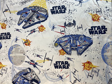 Pottery Barn Kids Star Wars Sheet Twin Size Flat MILLENNIUM FALCON DEATH STAR