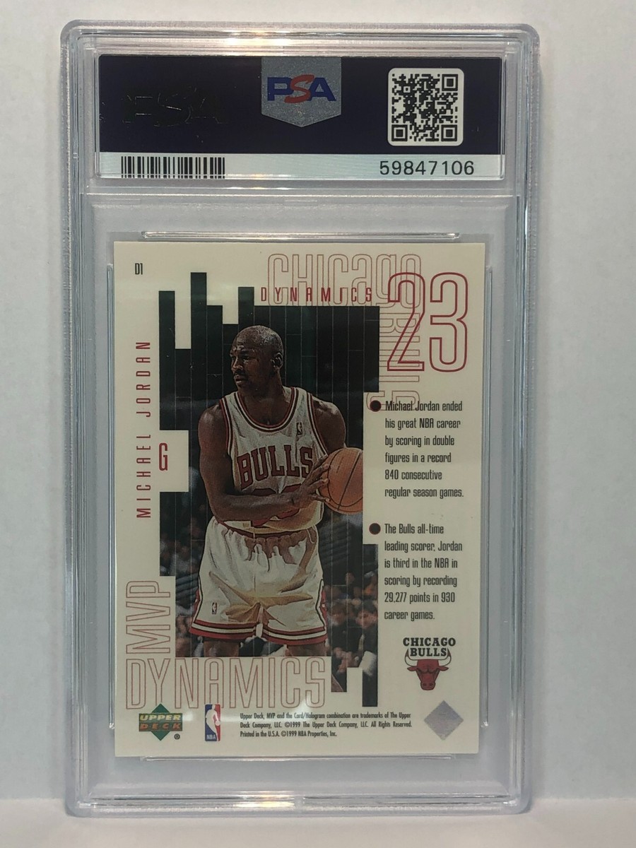Michael Jordan 1999 Upper Deck MVP Dynamics #D1 PSA 8 BULLS HOF