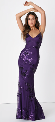 knee length dresses for ladies Masie Lilac Mesh Maxi Dress - US 4 main image 0