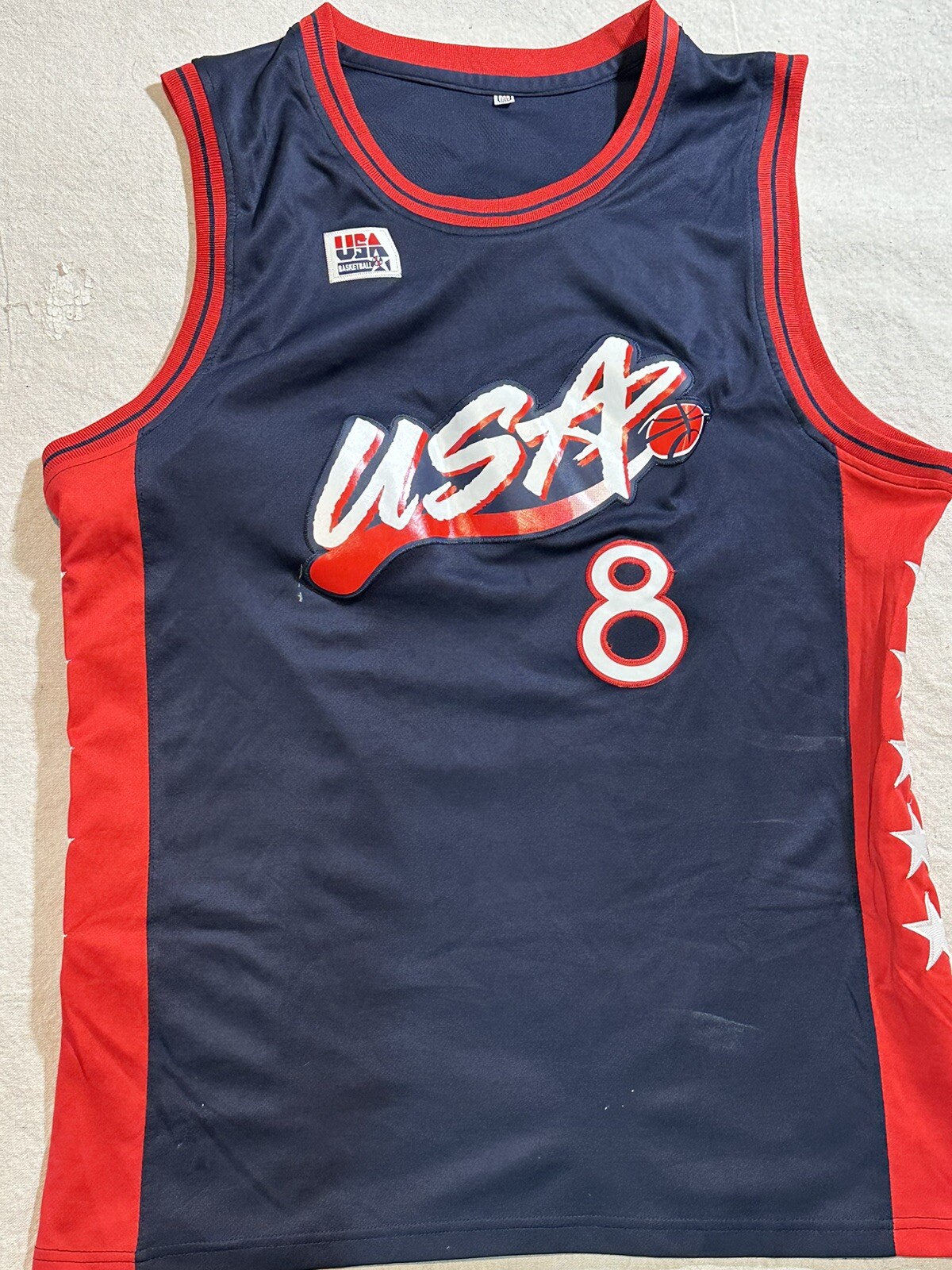SCOTTIE PIPPEN 8 USA BASKETBALL JERSEY INCLUDES USA PATCH