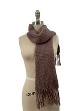 Vtg Warm Country Thermal Fluffed Yarn USA Made Cozy Chunky Winter Scarf