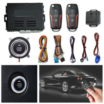 Auto SUV Keyless Entry Motor Start Alarm System Push Button Remote Starter Kit