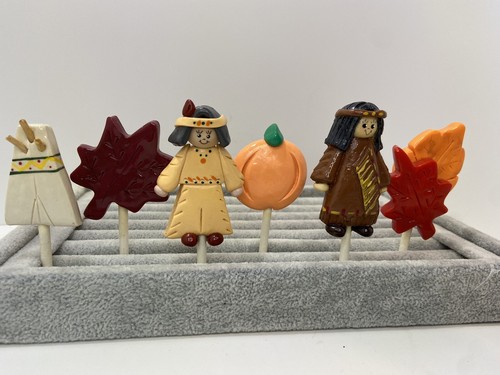 6 palo de piruleta nativo americano de acción de gracias cabujón arte artesanía decoración de fiesta - Imagen 1 de 8